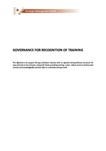 Governance for recognition of training - September 2021