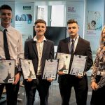 L-R Joe Pitcher, David Oldershaw and Rory Keylock with Severn Trent CEO Liv Garfield