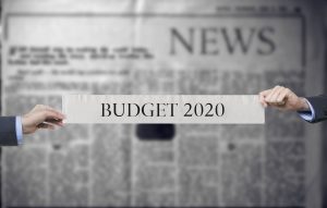 budget 2020 - Title to newspaper piece.